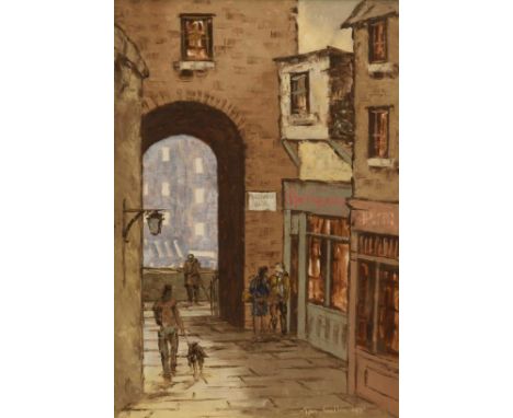 "Merchants Arch", oil on canvas, signed, 34 x 49 cm