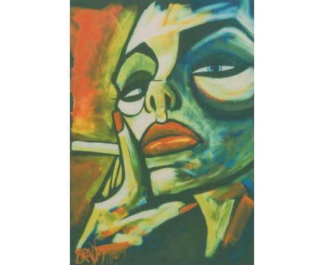 "Portrait of a Woman", digital print, signed, 46 x 64 cm