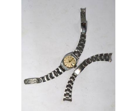 A gentleman's stainless steel Rolex Oyster Perpetual Date wristwatch 'Officially Certified Chronometer', silvered 28 mm dial 