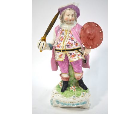 A late 18th/early 19th century Derby figure of James Quinn in the role of Falstaff, patch marks, 24 cm high   Condition Repor