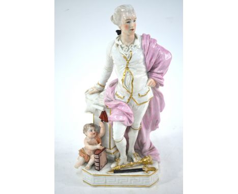 A late 18th/early19th century Derby figure of John Wilkes, MP, c.1820, standing at a pedestal, incised no. 126, patch marks, 