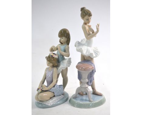 Two boxed Lladro figures - Two young ballet dancers -  First Ballet no. 5714 and For a Perfect Performance, no. 7641, sculpto