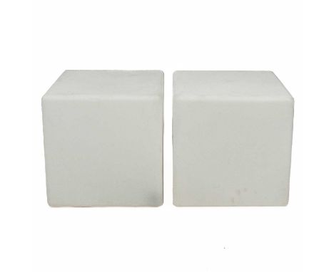 A pair of large contemporary design light cubes.  45.5cm square. (2)