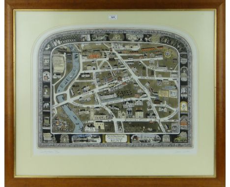 Graham Clarke (Born 1941),
coloured etching, Maidstone County Town of Kent, signed in pencil, no. 114/200, p 21.5" x 27.5", f