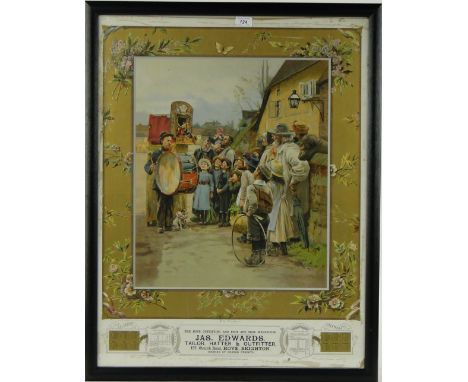 An original advertising poster print 1896, after Edward King, "Mr. Punch," 31" x 23", framed.