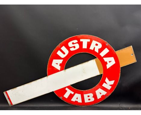 An 'Austria Tabak' enamel sign, 45 x 24".