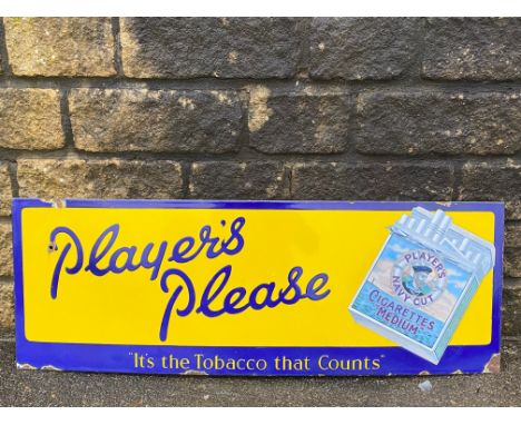 A Player's Please part pictorial enamel sign in excellent condition, 45 x 16".
