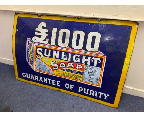 A very large Sunlight Soap £1000 'Guarantee of Purity' enamel sign, 72 x 48".