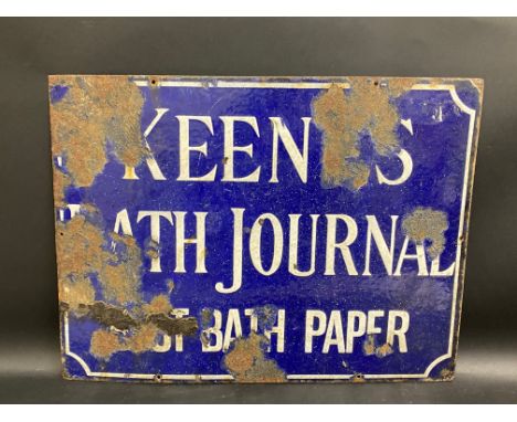 A Keene's Bath Journal rectangular enamel sign, 24 x 18".