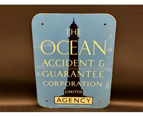 An Ocean Accident &amp; Guarantee Corporation Limited Agency enamel sign in good condition, 13 x 17 1/2".