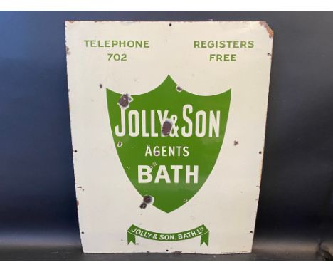 A Jolly &amp; Son of Bath enamel sign by Patent Enamel, 20 x 26".