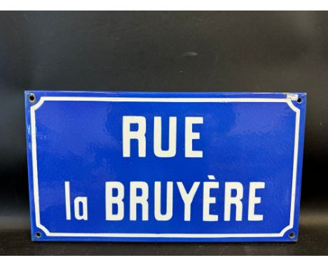 A French enamel street sign 'Rue la Bruyere', 17 3/4 x 10".