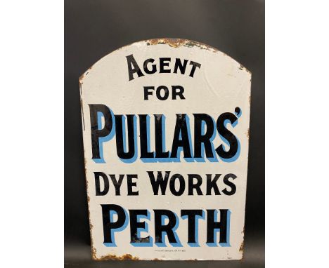 A Pullars' Dye Works of Perth double sided enamel sign by Patent, in good condition, 13 1/2 x 19".