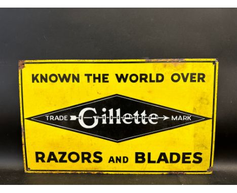 A Gillette Razors and Blades rectangular enamel sign, 20 x 12".