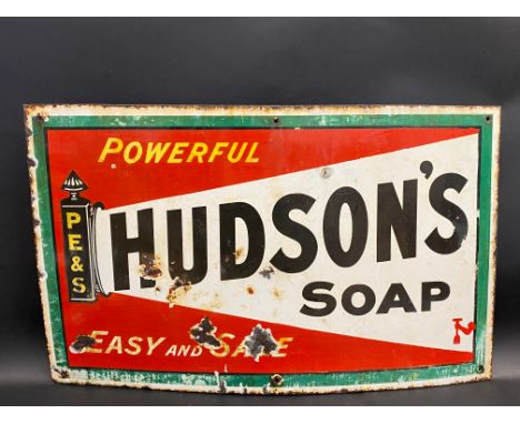 A Hudson's Soap rectangular enamel sign, 26 x 16".