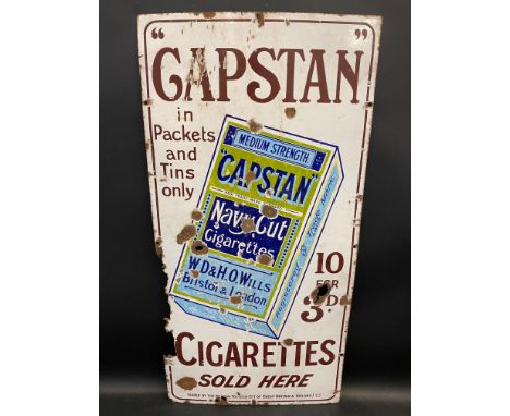 A Wills Capstan Navy Cut pictorial packet enamel sign, 18 x 36".