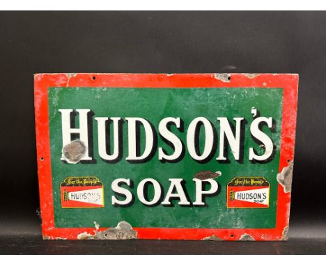 A Hudson's Soap rectangular enamel sign, 18 x 12".**Please note the estimate has risen to £150-200.**