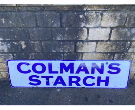 A Colman's Starch rectangular enamel sign, dated June 1927, 62 1/2 x 16".