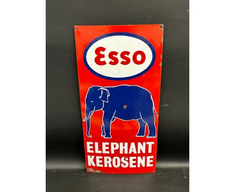 A small Esso Elephant Kerosene pictorial enamel sign, 12 x 24".