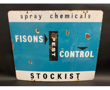 A Fisons spray chemicals stockist enamel advertising sign, 24 x 20".