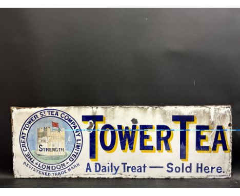 A Tower Tea rectangular enamel sign, by Permt. Enl. Co. Ld. Aston B'Ham, 36 x 12".