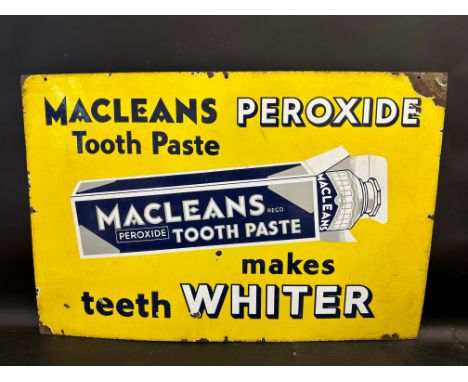 A rectangular pictorial enamel sign advertising Macleans Peroxide Tooth Paste, 30 x 20".