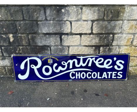 A Rowntree's Chocolates rectangular enamel sign in very good condition, 60 x 15".