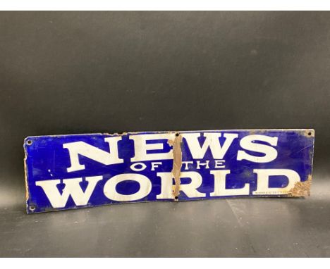 A News of the World enamel sign, 20 x 5".