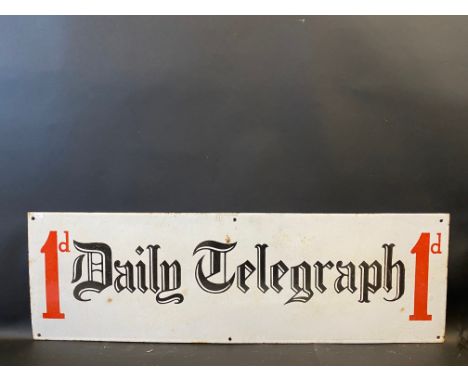 A Daily Telegraph 1d rectangular enamel sign in good condition, 35 x 11".