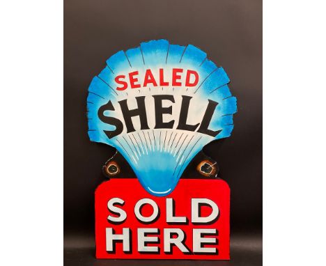 A contemporary and decorative painting on board in the style of an enamel sign advertising Shell, 19 x 27 1/2".