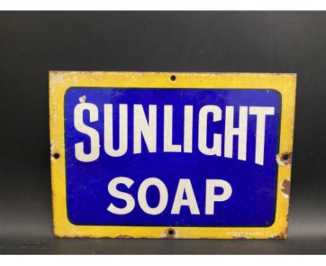 A small and very early Sunlight Soap enamel sign by Patent Enamel, in good condition, 10 x 7".