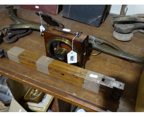 A Mahogany & Brass Marlow Camera (AF) Together With A Tripod