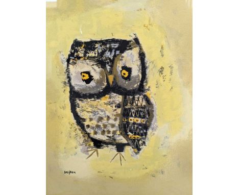 Margaret Layton (American, mid-20th century) Abstract study of an owlserigraph print31.5cm x 24cm