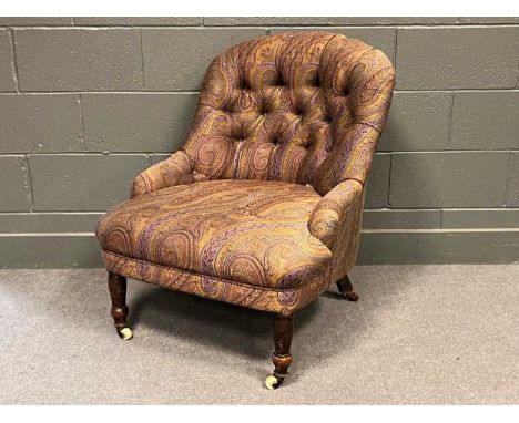 A Victorian button back nursing chair