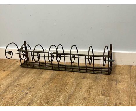 A Victorian wrought iron 'Cambridge' window-box planter, 19th century, 108cm wide