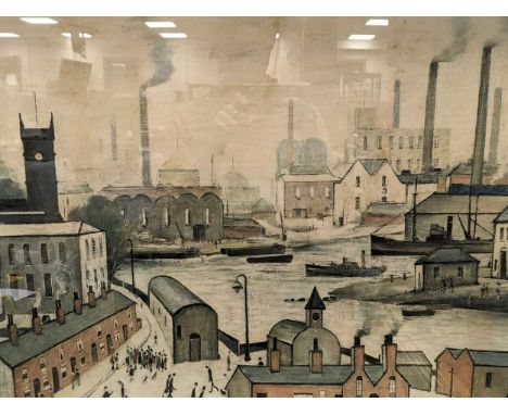 After L S Lowry (1887-1976) Canal and Factoriescolour reproduction print, after the artist's 1955 original60 x 75cm