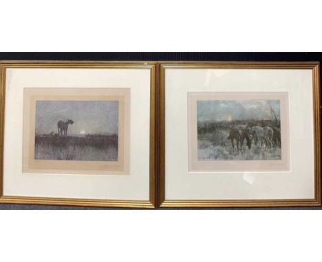 Two colour prints after Gilbert Holiday, hand-signed by the artist in pencil; together with a further unsigned example and a 