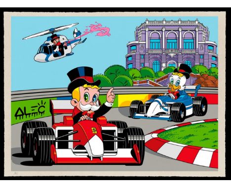 Alec MONOPOLY (Né en 1986) Monaco F1 Print (2024). Sérigraphie en couleur sur papier. Signé par l’artiste et numéroté à 150 e