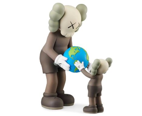 KAWS (Né en 1974) X MEDICOMTOY. Promised (Brown).2020 Sculpture en résine. Edition Medicom Toy, Tokyo. Cachet de l’artiste so