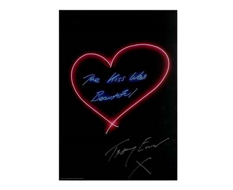 Tracey EMIN (Né en 1963) The Kiss Was Beautiful,2016. Epreuve offset sur papier soie 250 mg., signé et numéroté au stylo feut