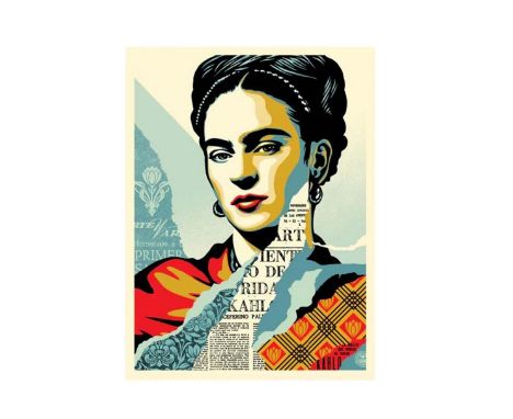 SHEPARD FAIREY (Né en 1970) Frida Kahlo. Sérigraphie en couleurs. Signée et daté. Silkscreen in colour, signed and dated. 91 