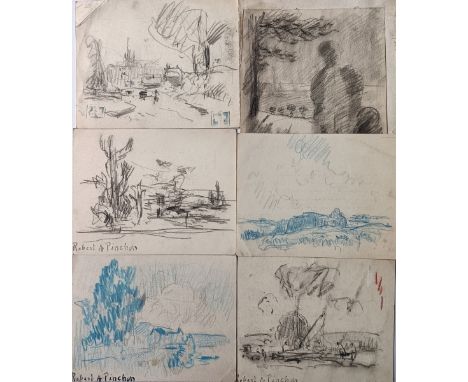 Robert-Antoine PINCHON (1886-1943) Ensemble de 6 dessins au crayon sur papier, portant le cachet « Robert A.Pinchon » - Dimen