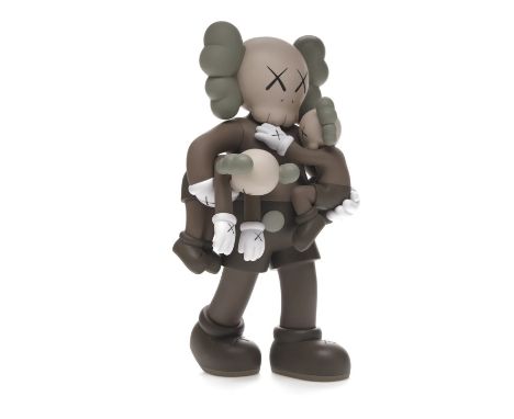 KAWS (Né en 1974) X MEDICOMTOY. Clean (Brown).2018. Sculpture en résine. Edition Medicom Toy, Tokyo. Cachet de l’artiste sous