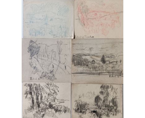 Robert-Antoine PINCHON (1886-1943) Ensemble de 6 dessins au crayon sur papier, portant le cachet « Robert A.Pinchon » - Dimen