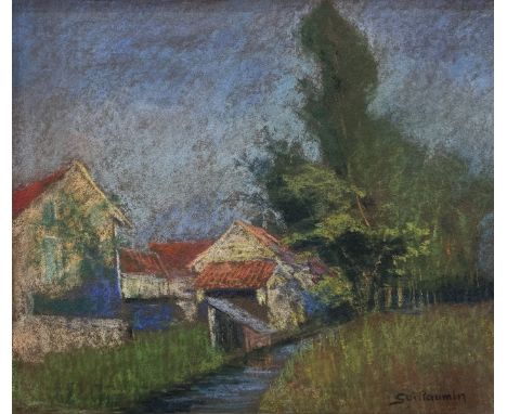 Armand GUILLAUMIN (1841-1927) Paysage de Crozant,1895. Pastel sur papier, signé en bas à droite.  38,5 x 45 cm  Provenance : 