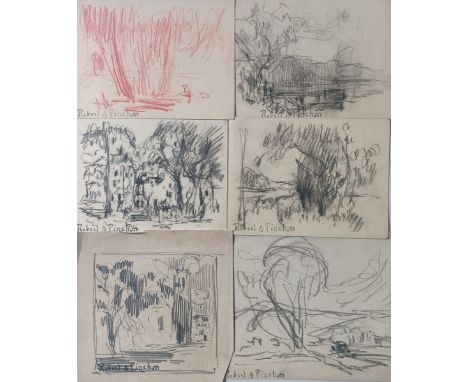 Robert-Antoine PINCHON (1886-1943) Ensemble de 6 dessins au crayon sur papier, portant le cachet « Robert A.Pinchon » - Dimen