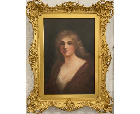 Edwardian school, portrait of a lady, oil on board, unsigned, 50x32cm.