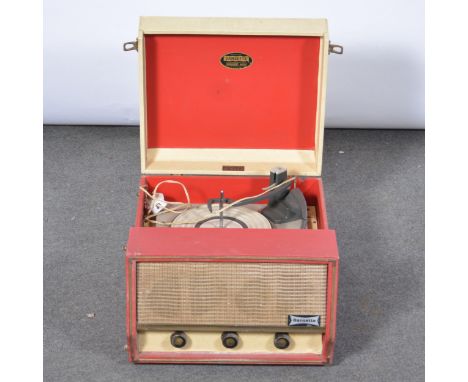 Dansette record player, 41cm.