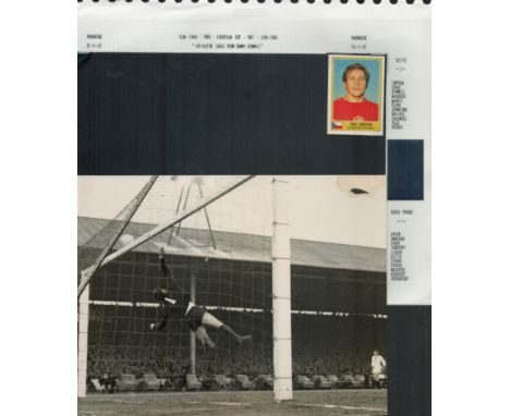 Football Celtic v Prague 1967 original 10 x 8 press photo, super action shot of keeper Victor tipping a Gemmel drive to safet