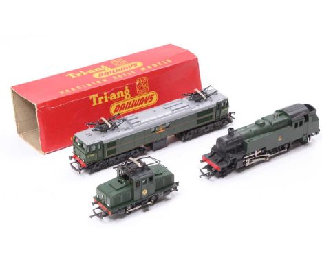 A collection of various boxed and loose Triang locomotives to include a Triang No. 27000 'Electra' electric locomotive, house